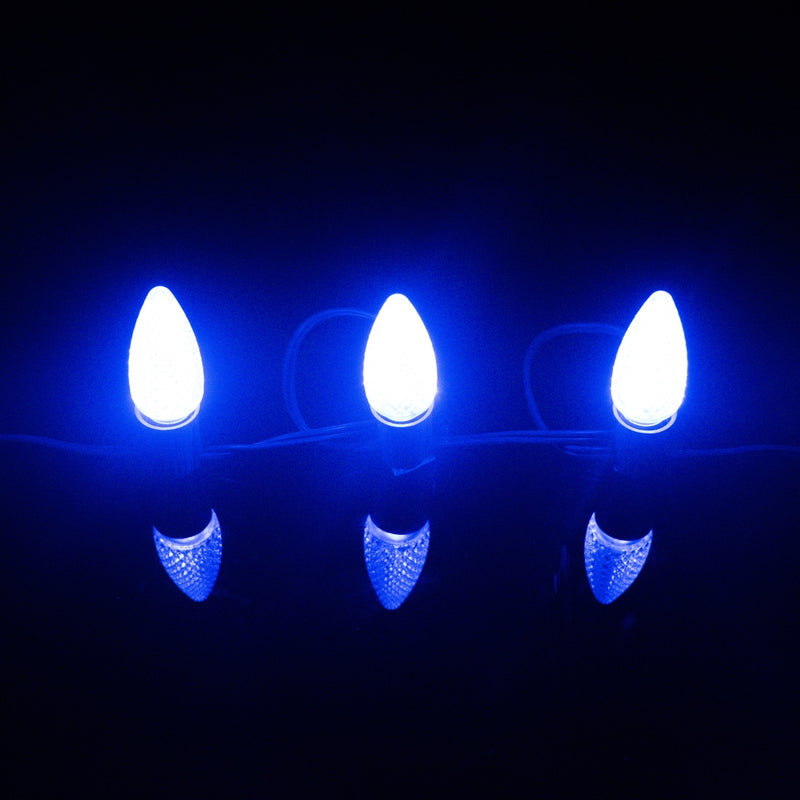 Blue - C9 LED Bulbs - Bag of 25- Faceted