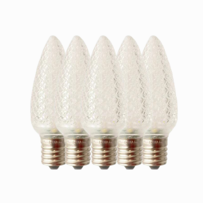 Warm White - C9 LED Bulbs - Bag of 25- Faceted