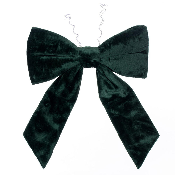 24" x 32" Dark Green Faux Fur Bow