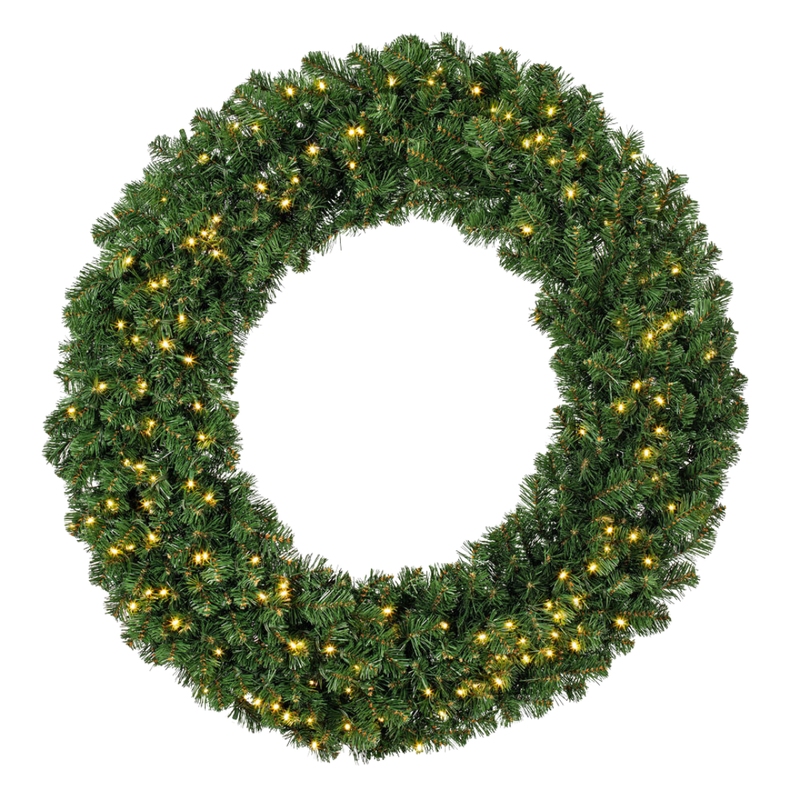 48" Prelit Wreath - Warm White