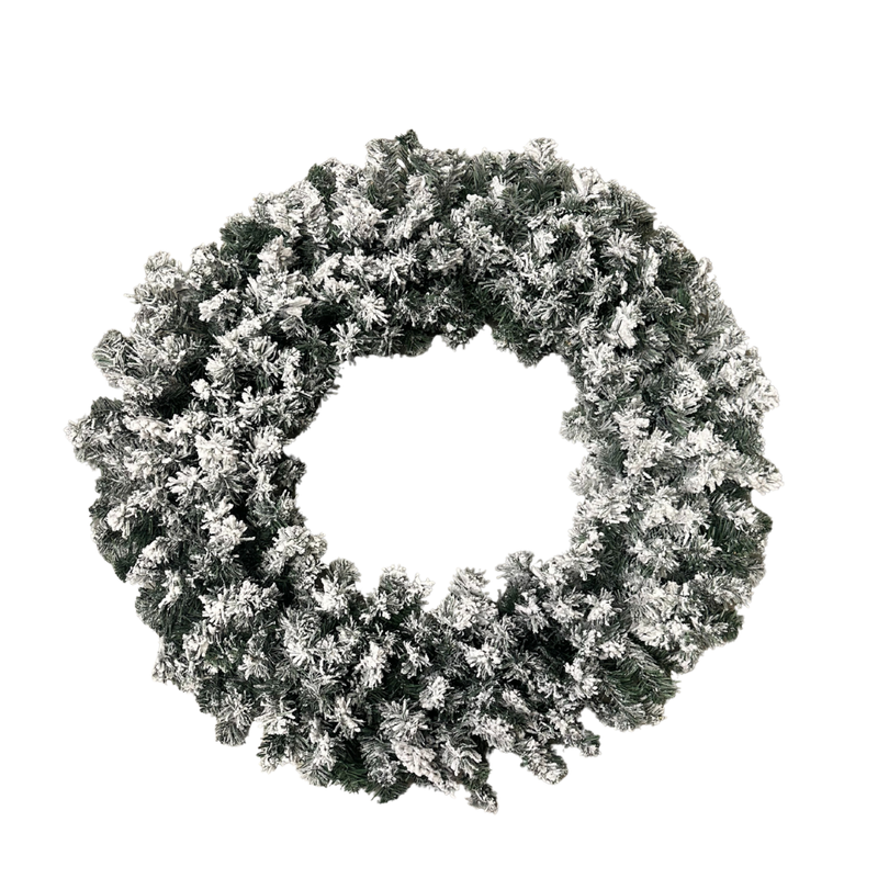 60" Flocked - Unlit Wreath