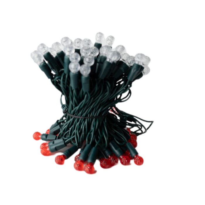 G12 LED 70 Bulb Strands - 4" Spacing - Red + Pure White Alternating