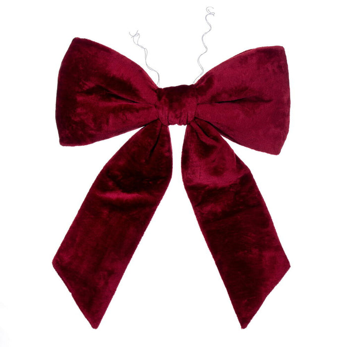 24" x 32" Burgundy Faux Fur Bow.