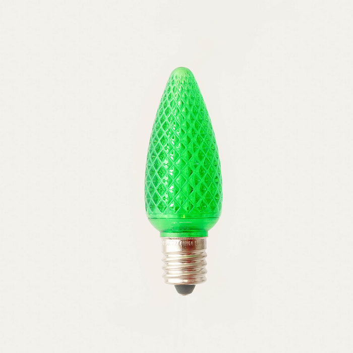 Green - C9 LED Bulbs - Bag of 25- Faceted