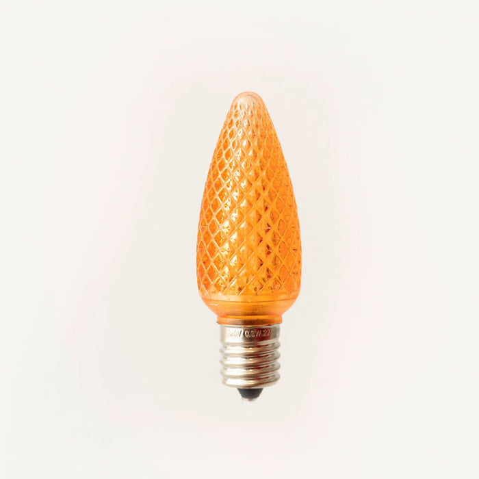 Orange - C9 LED Bulbs - Bag of 25- Faceted