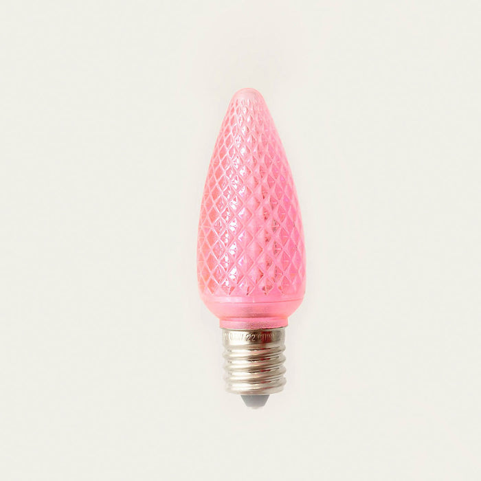 Pink - C9 LED Bulbs - Bag of 25- Faceted