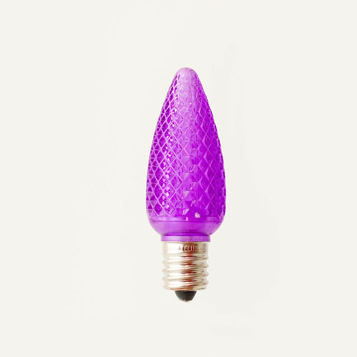 Purple - C9 LED Bulbs - Bag of 25- Faceted