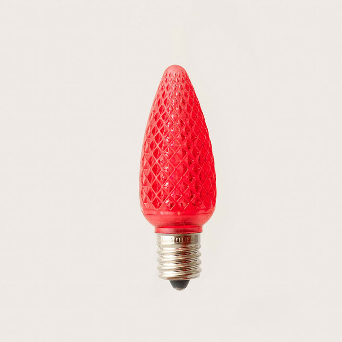 Red - C9 LED Bulbs - Bag of 25- Faceted